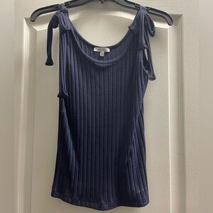 White Birch navy, tie shoulder tank.  Brand new without tags.